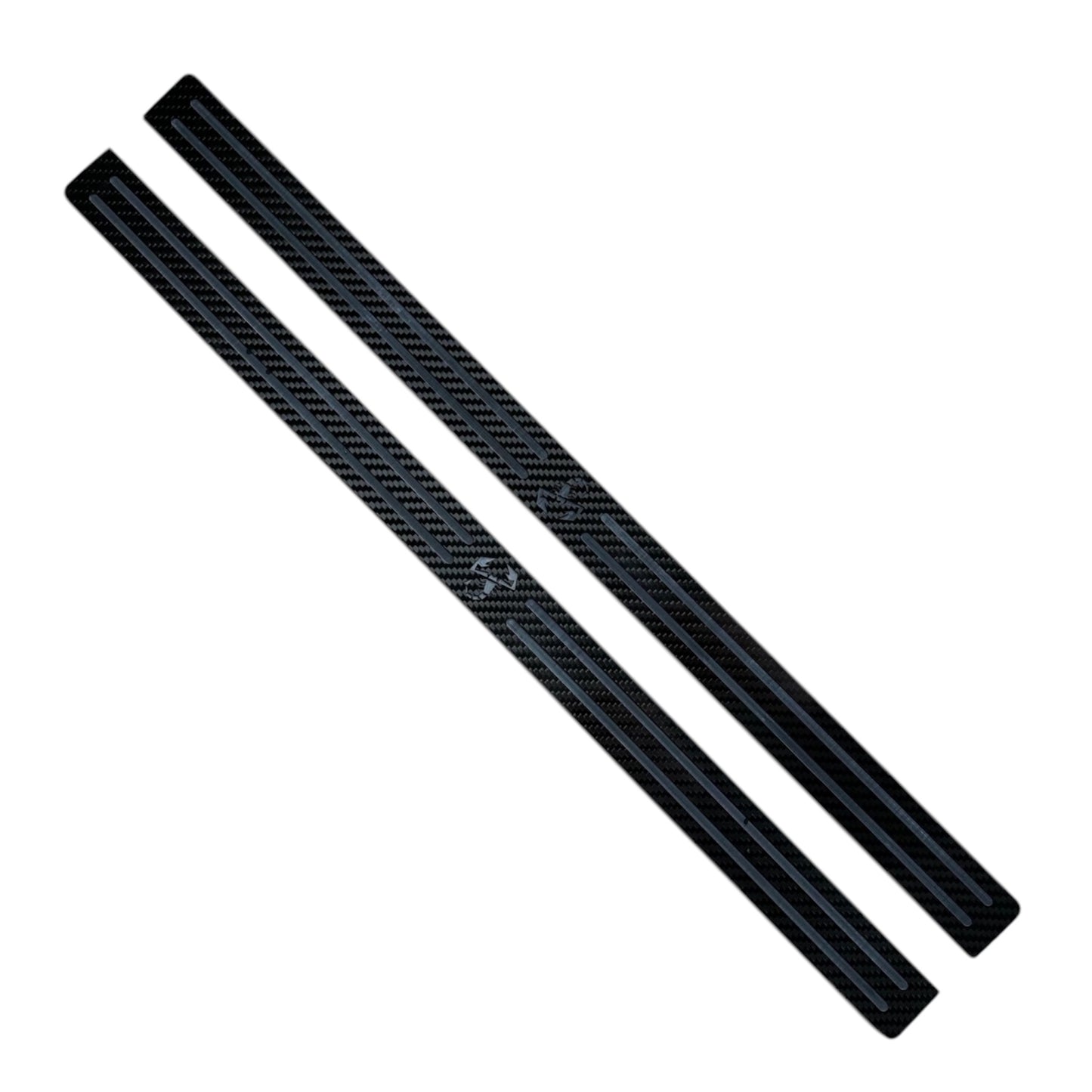 Pair of door sill covers in REAL CARBON Fiat 500 Abarth - 595 - 695